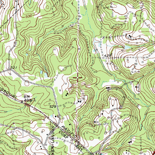 Topographic Map of KNUE-FM (Tyler), TX