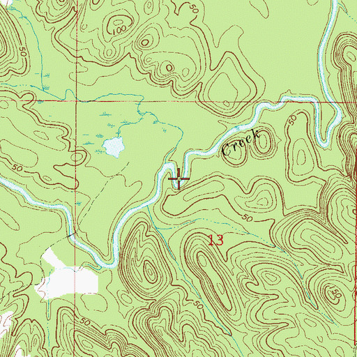 Topographic Map of Rocky Ford, AL