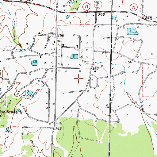 Topographic Map of KALK-FM (Winfield), TX