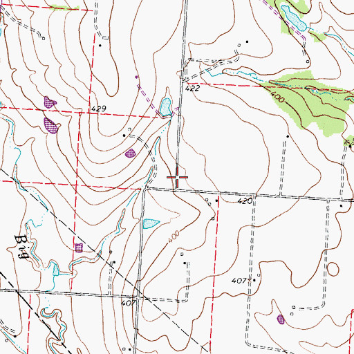 Topographic Map of KYOC-FM (Yoakum), TX