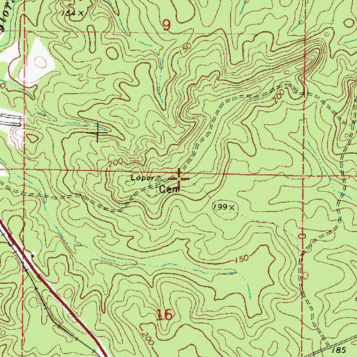 Topographic Map of Rocky Ridge Baptist Church (historical), AL
