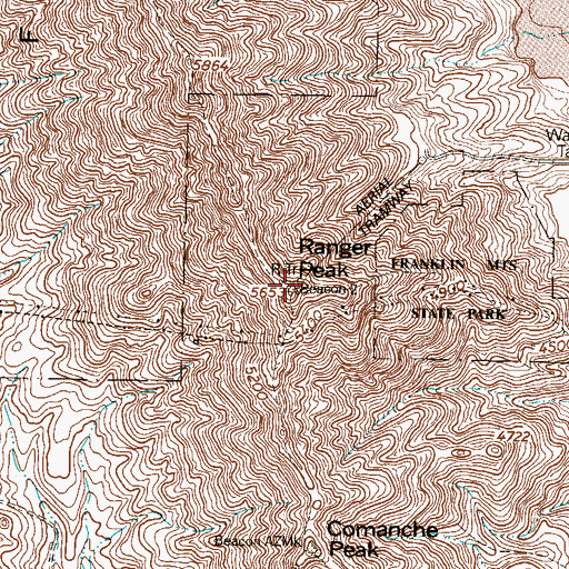 Topographic Map of KTSM-TV (El Paso), TX
