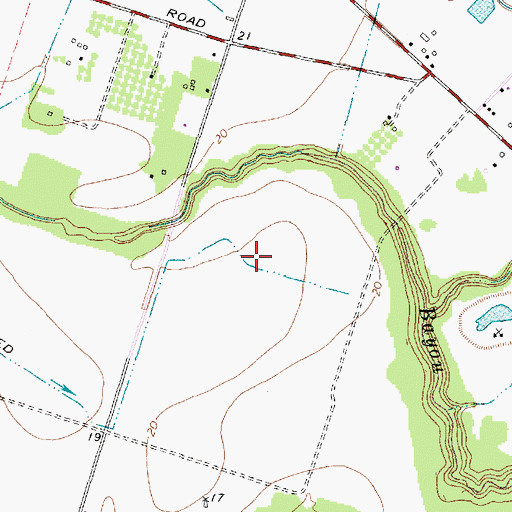 Topographic Map of KLTJ-TV (Galveston), TX