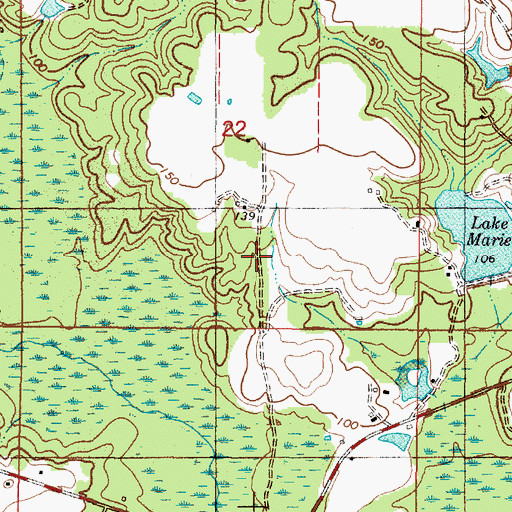 Topographic Map of Rutan School (historical), AL