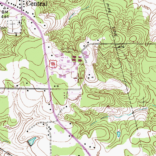 Topographic Map of KTRE-TV (Lufkin), TX
