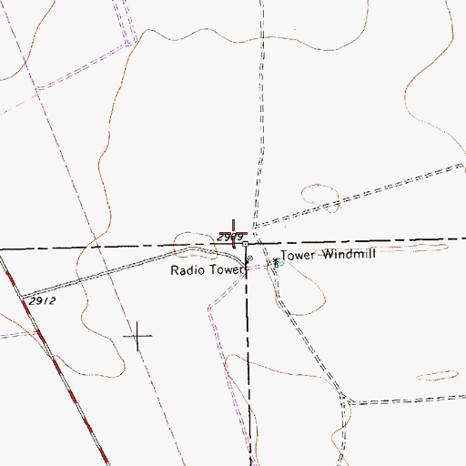 Topographic Map of KMID-TV (Midland), TX