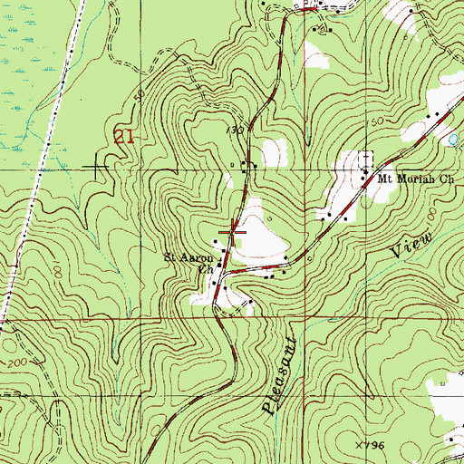 Topographic Map of Saint Aaron Church, AL