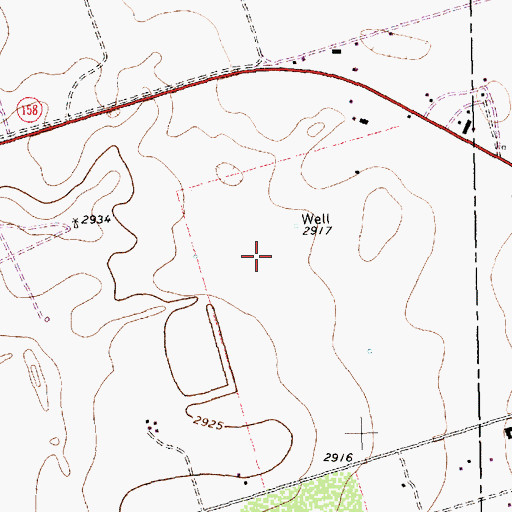 Topographic Map of KMLM-TV (Odessa), TX
