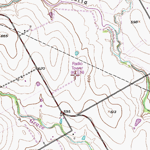 Topographic Map of KCEN-TV (Temple), TX