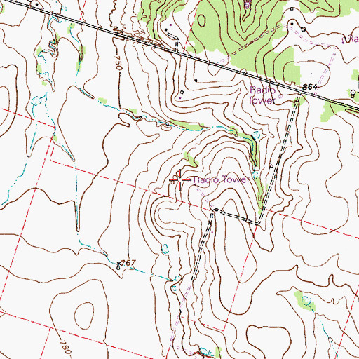 Topographic Map of KWKT-TV (Waco), TX