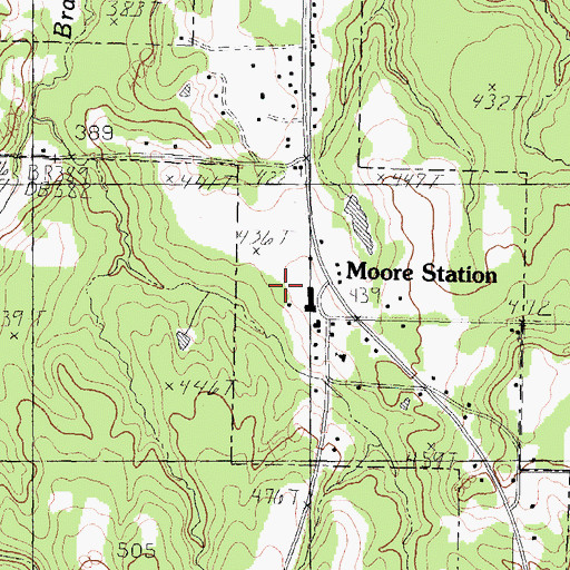 Topographic Map of Central Community Center, TX