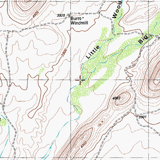 Topographic Map of Little Wood Hollow, TX
