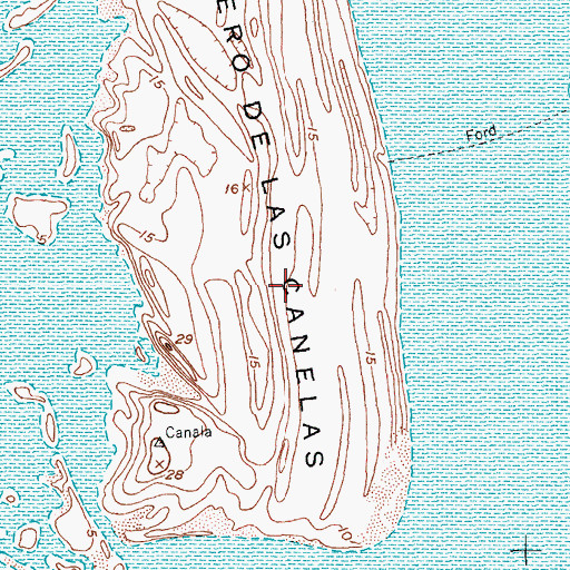 Topographic Map of Potrero de las Canelas, TX