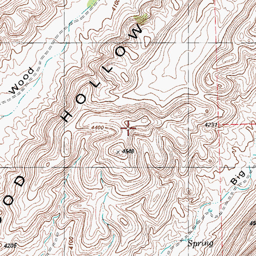 Topographic Map of Wood Hollow Mountains, TX