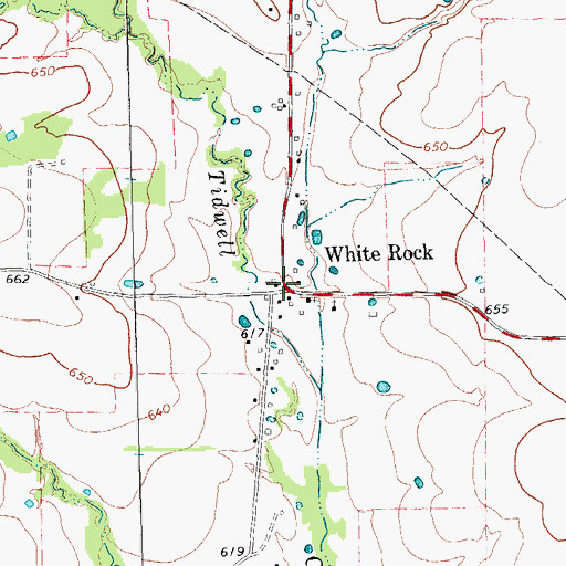 Topographic Map of White Rock, TX