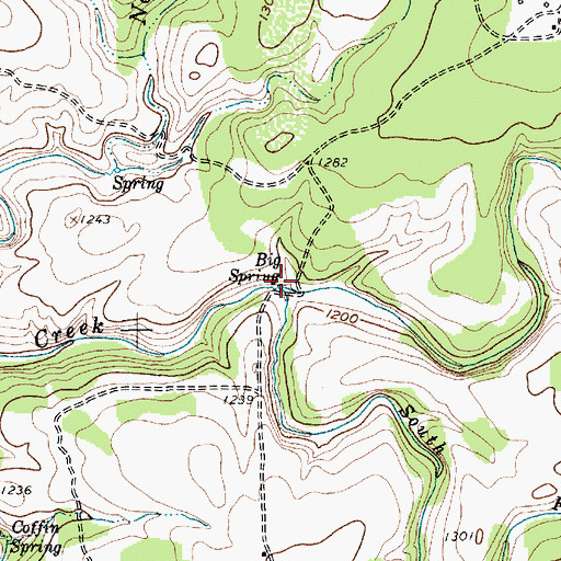 Topographic Map of Middle Fork Yancey Creek, TX
