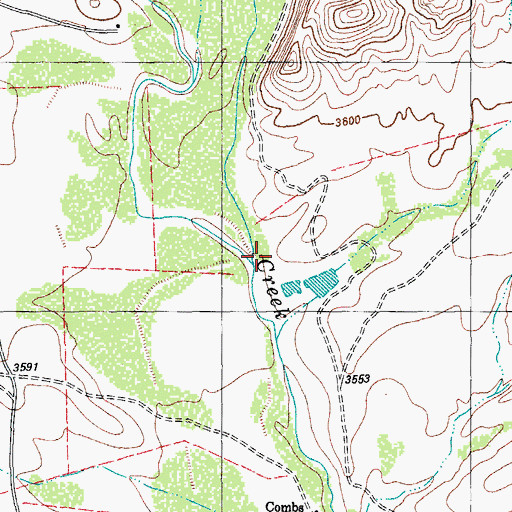 Topographic Map of Pea Colorado Creek, TX