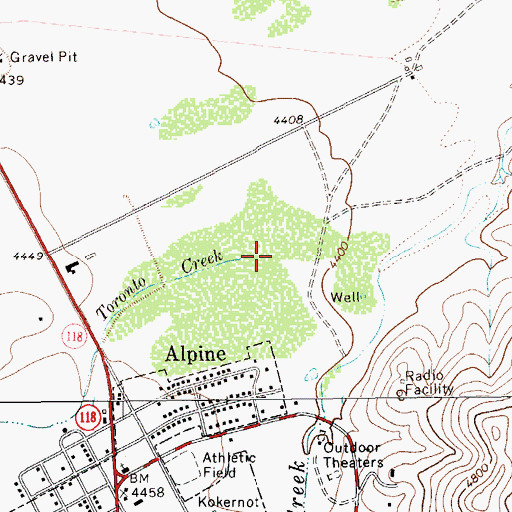 Topographic Map of Paisano Creek, TX