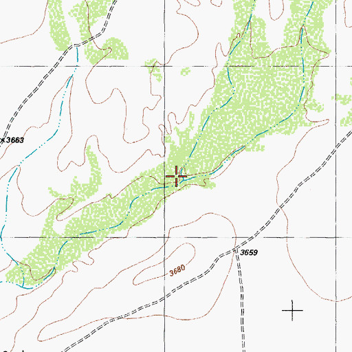 Topographic Map of Wood Hollow Creek, TX
