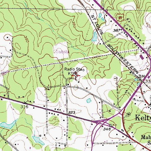 Topographic Map of KTRE Radio Tower (Huntsville), TX