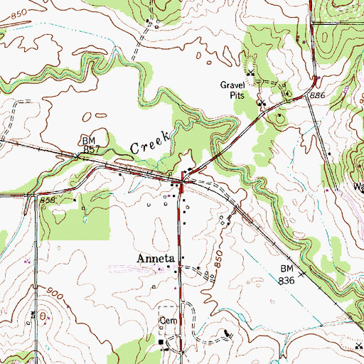 Topographic Map of Annetta North, TX