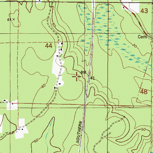 Topographic Map of Sand Pit (historical), AL