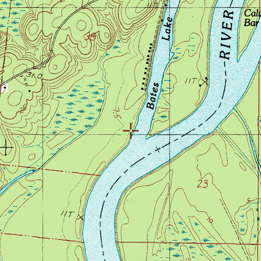 Topographic Map of Simes Landing (historical), AL