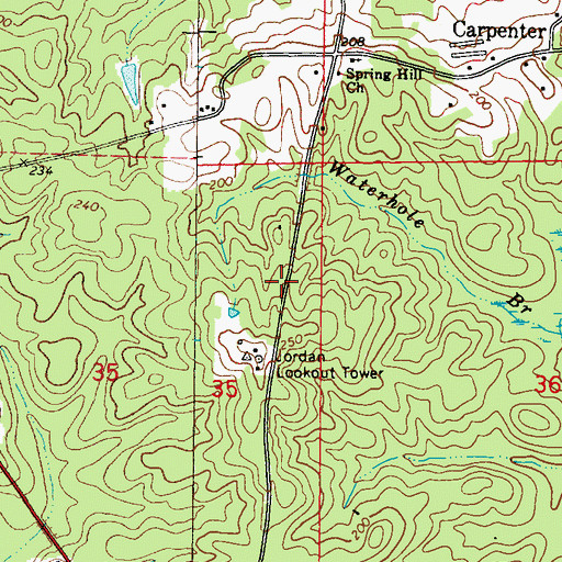 Topographic Map of Springhill School (historical), AL