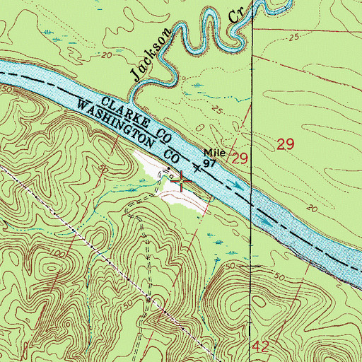 Topographic Map of Stonewall Landing (historical), AL