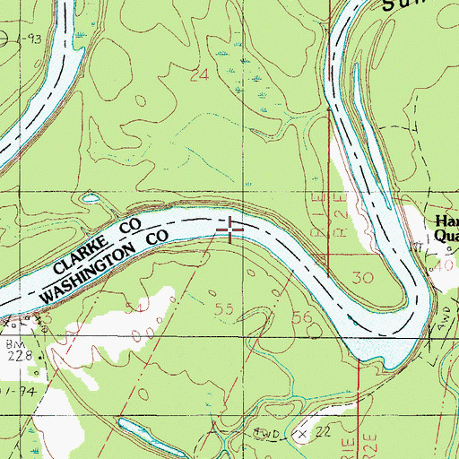 Topographic Map of Sunflower Landing (historical), AL