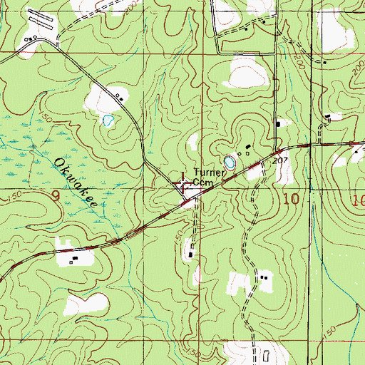 Topographic Map of Turner Cemetery, AL