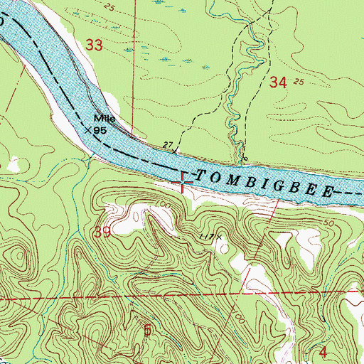 Topographic Map of Vashti Landing (historical), AL