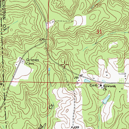 Topographic Map of Westside School (historical), AL