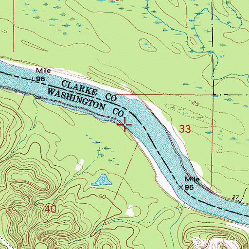 Topographic Map of Woodyard Landing (historical), AL