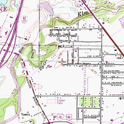 Topographic Map of Impact, TX