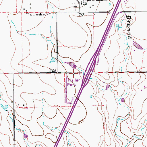 Topographic Map of Corral City, TX