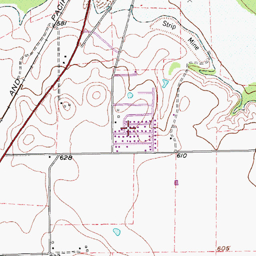 Topographic Map of Marshall Creek, TX