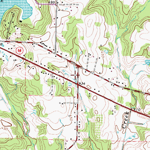 Topographic Map of New Chapel Hill, TX