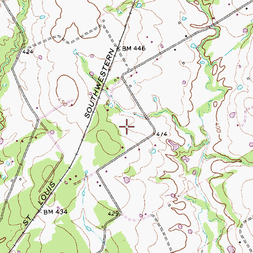 Topographic Map of Oak Valley, TX