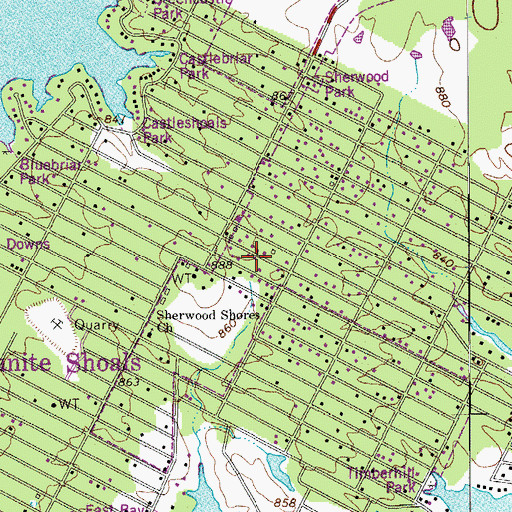 Topographic Map of Granite Shoals, TX