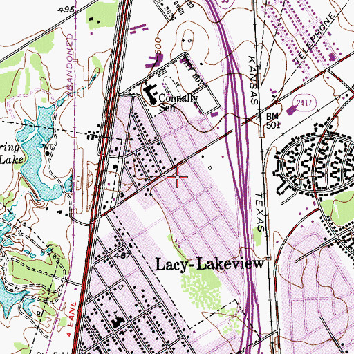 Topographic Map of Northcrest, TX