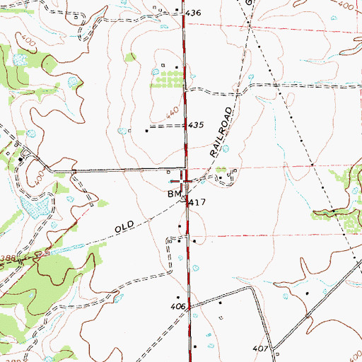 Topographic Map of Oak Grove, TX