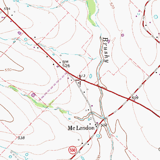 Topographic Map of City of McLendon-Chisholm, TX