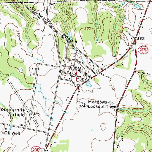 Topographic Map of Rolling Meadows, TX
