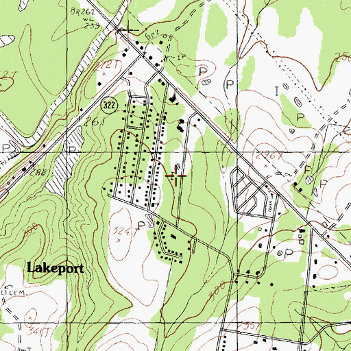 Topographic Map of Lakeport, TX