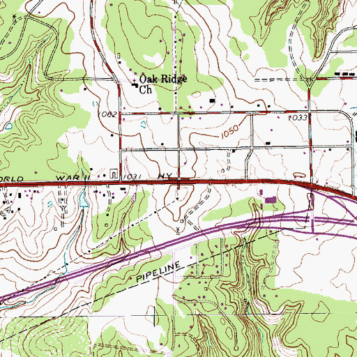 Topographic Map of Hudson Oaks, TX