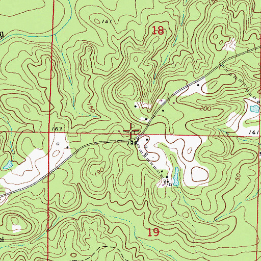 Topographic Map of Barlow, AL