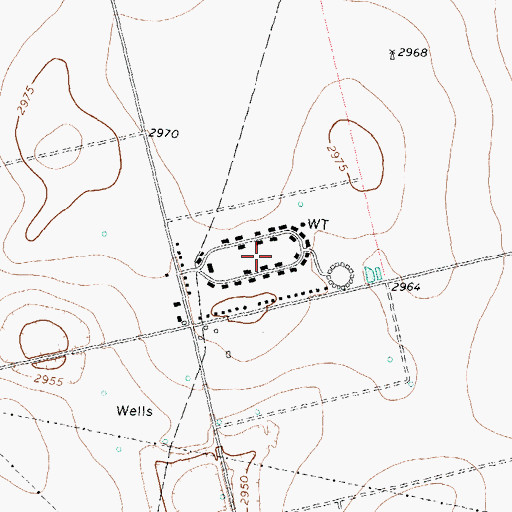 Topographic Map of Los Ybanez, TX