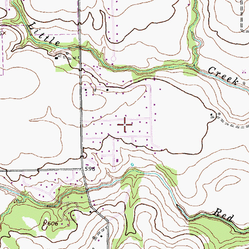Topographic Map of Oak Leaf, TX