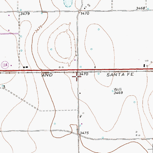 Topographic Map of Opdyke West, TX